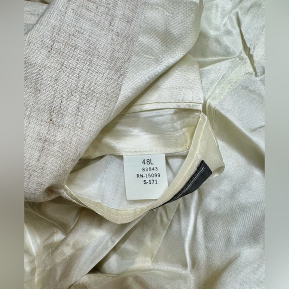 David Taylor blazer Rayon Polyester Linen blend Cream 48L NWT - Picture 12 of 12